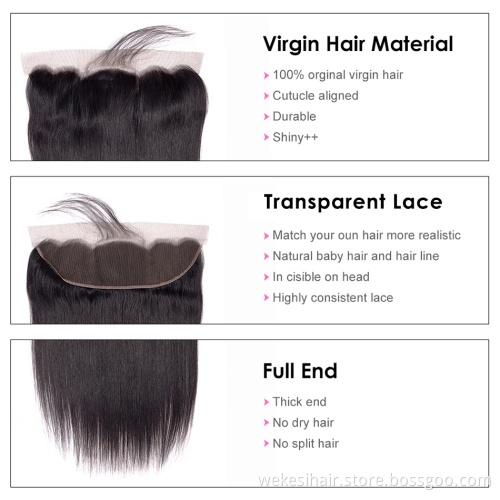 Free Shipping 10A Grade Silk Virgin Brazilian Deep Wave Hair Top Closure Lace Frontal 13X4 With Bundles Sale